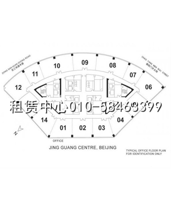 京广中心标准层平面图
